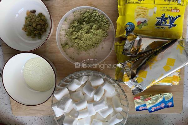 抹茶牛扎饼干的做法图解1
