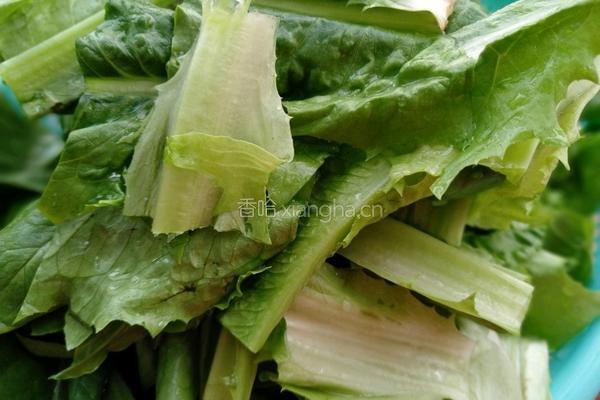 豆豉油麦菜的做法图解1