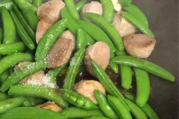 甜豆炒牛肉丸的做法图解4
