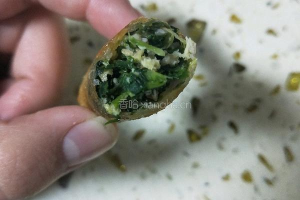荠菜(野菜）春卷的做法图解8