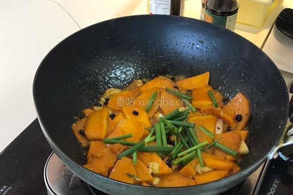 蒜头豆豉炒南瓜的做法图解9