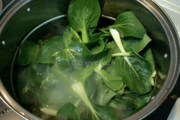 油菜缠香菇的做法图解2