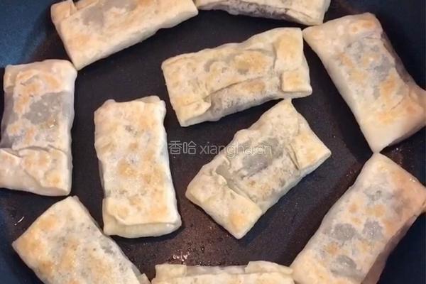 香煎中式豆沙春卷的做法图解8
