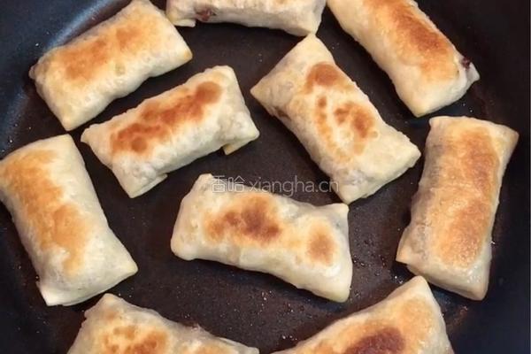 香煎中式豆沙春卷的做法图解9