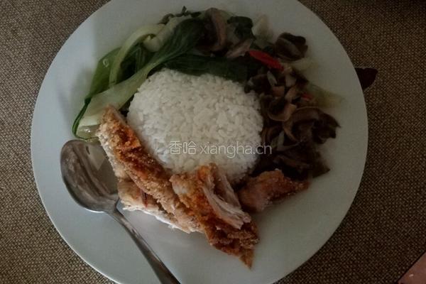 口蘑鸡排饭的做法图解7