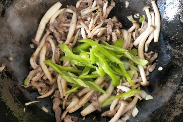 蟹味菇炒肉的做法图解15