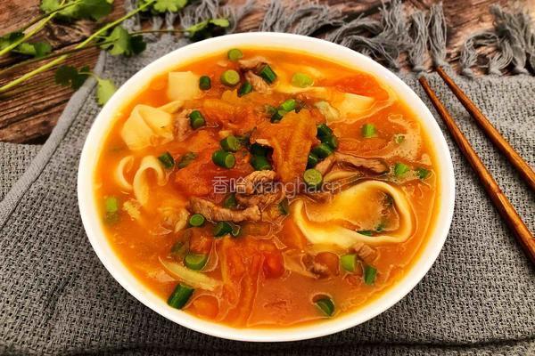 西红柿蒜苔肉丝面的做法图解14