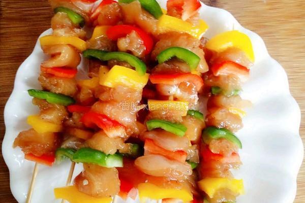 平底锅版彩椒鸡肉串的做法图解6