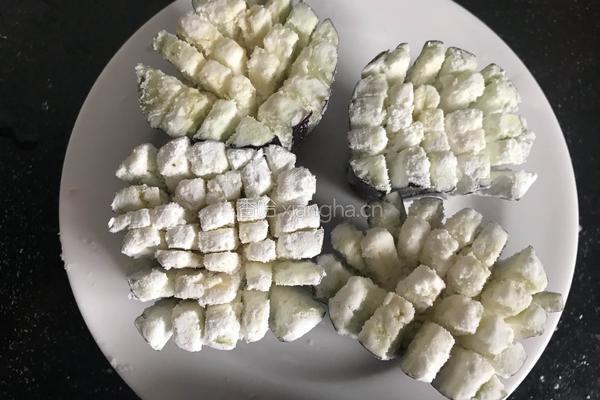菊花茄子的做法图解4