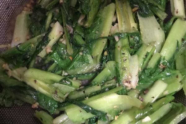豆豉炒苦麦的做法图解4