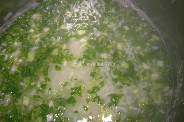 青菜鸡蛋粥的做法图解4