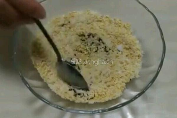 糯米花生黑芝麻饼的做法图解2