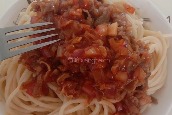 牛肉番茄意大利面的做法图解3