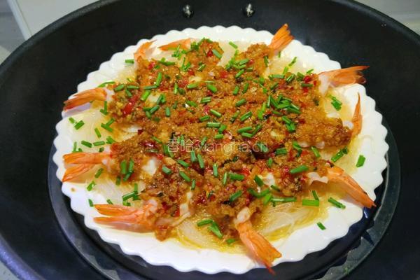 蒜蓉蒸扇贝粉丝虾的做法图解13