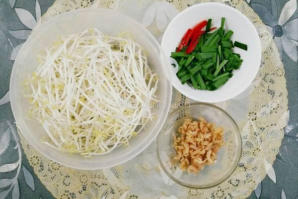 海米绿豆芽的做法图解1
