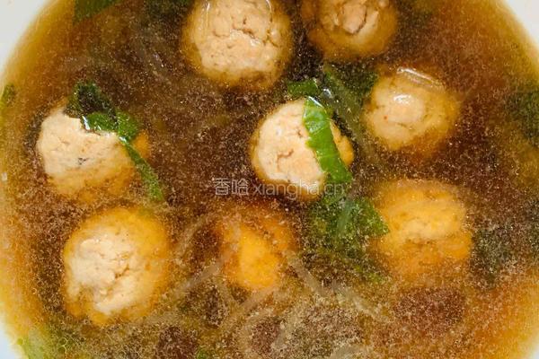 油菜粉丝肉丸汤（小童）的做法图解5
