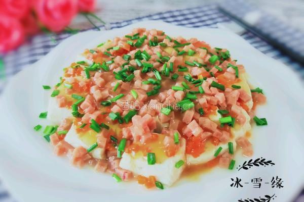 午餐肉蒸豆腐的做法图解1