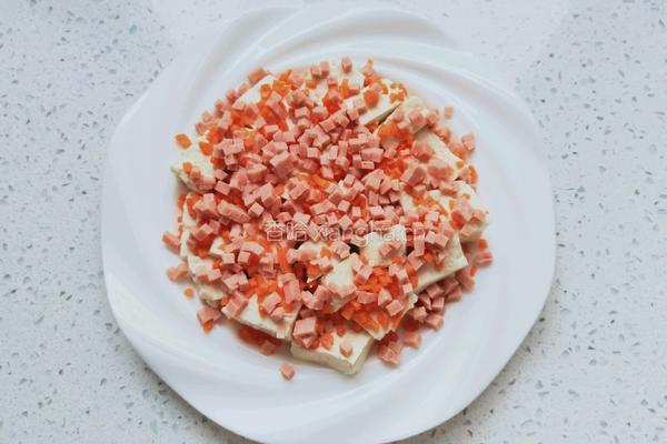 午餐肉蒸豆腐的做法图解4