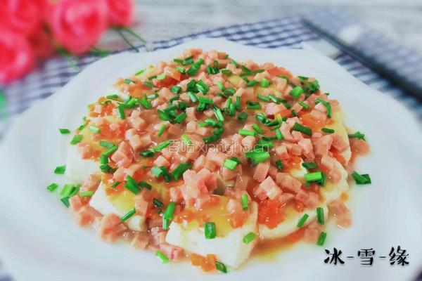 午餐肉蒸豆腐的做法图解8