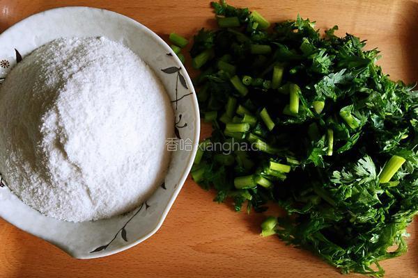 粉蒸茼蒿的做法图解1