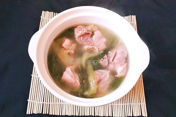 油菜骨头汤的做法图解9