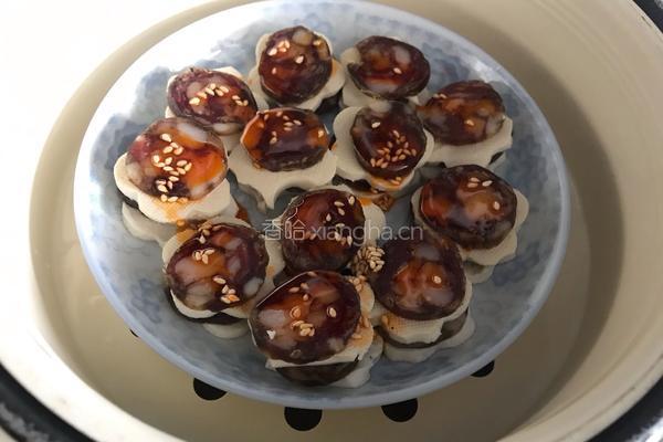 豆腐干蒸香肠的做法图解10