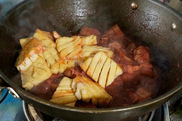 兰花豆干烧肉的做法图解7