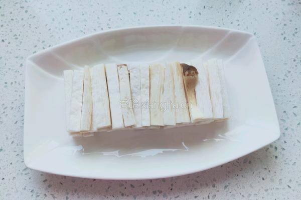 午餐肉蒸杏鲍菇的做法图解3