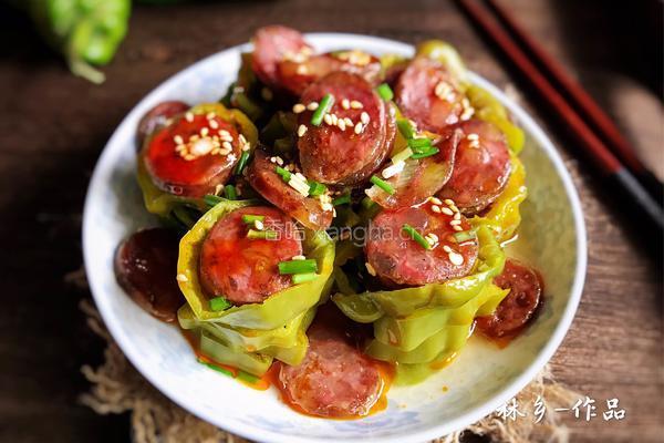 青椒酿香肠的做法图解9