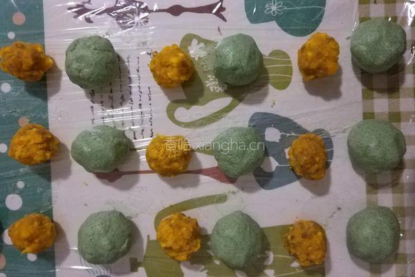 咸蛋黄肉松青团(少油少糖)的做法图解7