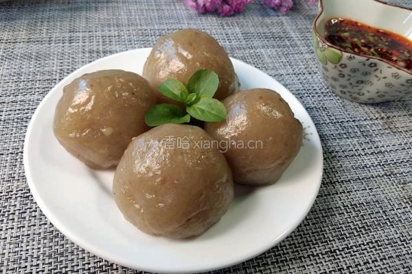 蒸红薯粉圆子的做法图解1