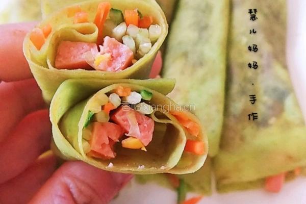 菠菜汁春饼的做法图解16