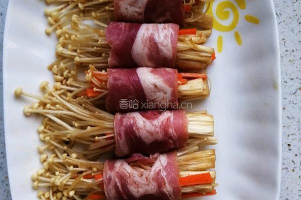 培根金针菇卷的做法图解5