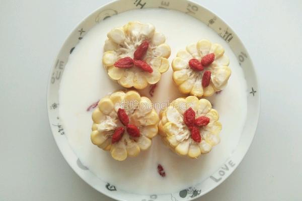 牛奶蒸水果玉米的做法图解3