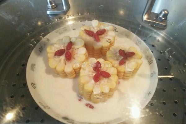 牛奶蒸水果玉米的做法图解4