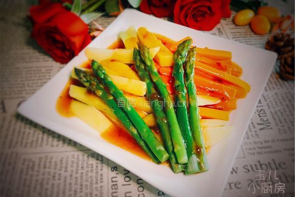 酱汁芦笋蒸胡萝卜土豆的做法图解9