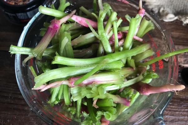 香菇酱菠菜根的做法图解1