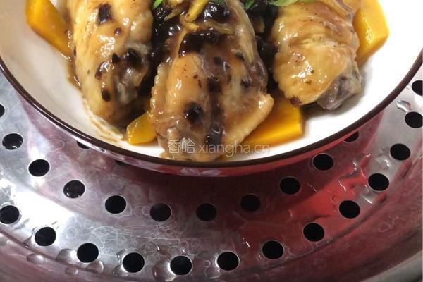 豉汁鸡翅蒸南瓜的做法图解9
