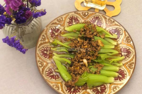 榄菜肉松蒸芥菜胆的做法图解10