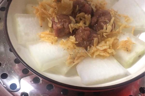 肉丸虾皮蒸冬瓜的做法图解6