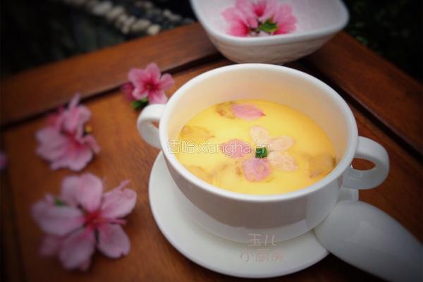 桃花鸡蛋羹的做法图解9
