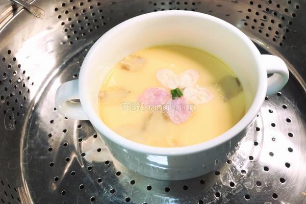 桃花鸡蛋羹的做法图解8