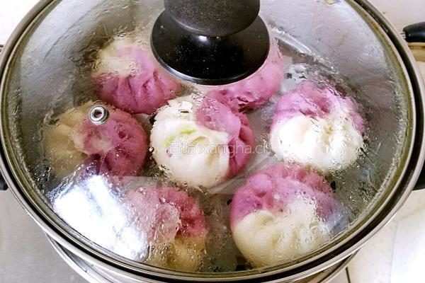 紫薯双色包子的做法图解20
