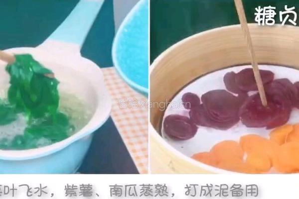 宝宝零食系列～三色馒头的做法图解3
