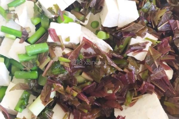 凉拌香椿小豆腐的做法图解2