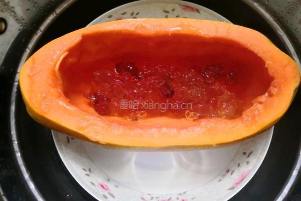 桃胶炖木瓜的做法图解6