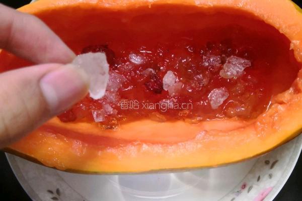 桃胶炖木瓜的做法图解7