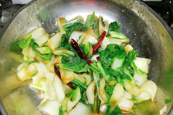 十分钟速食之炝炒小白菜的做法图解3