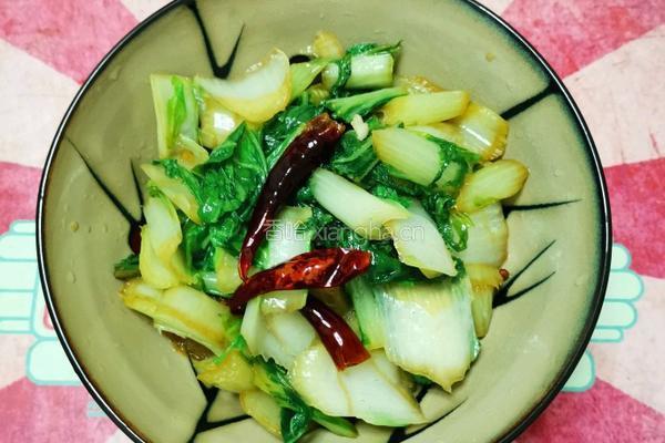 十分钟速食之炝炒小白菜的做法图解5