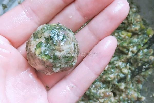 荠菜猪肉丸子的做法图解7